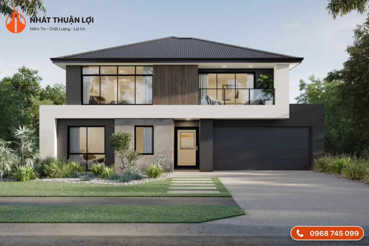 Mẫu nhà 2 tầng 100m2 4 phòng ngủ