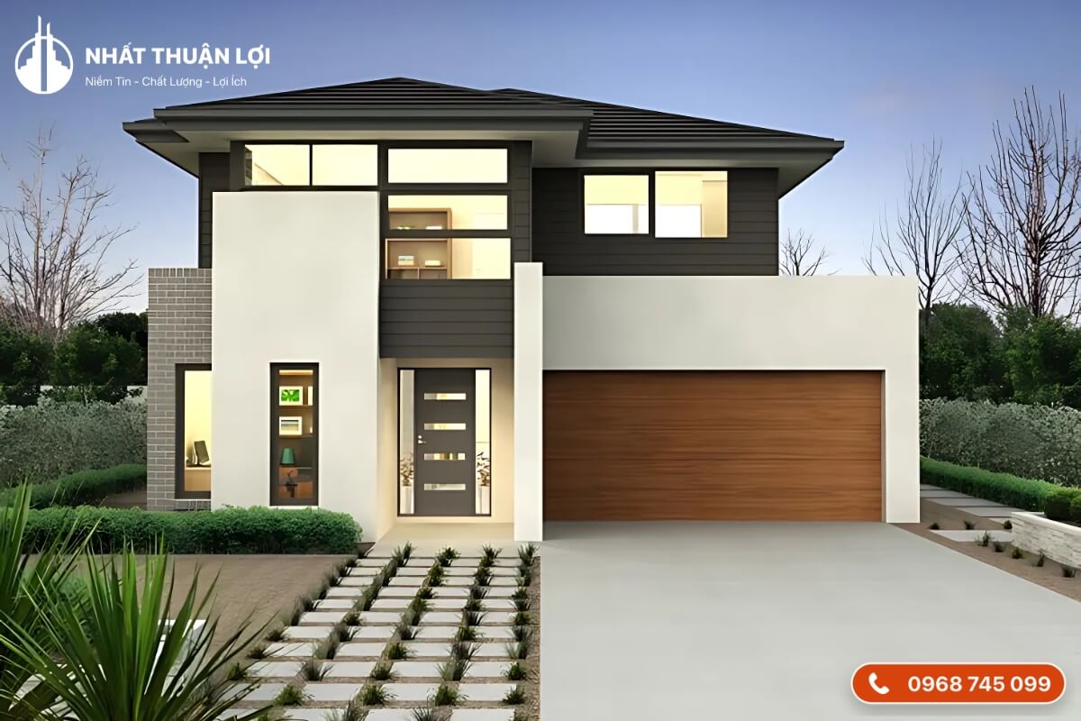 Mẫu nhà 2 tầng 100m2 phong cách Nhật