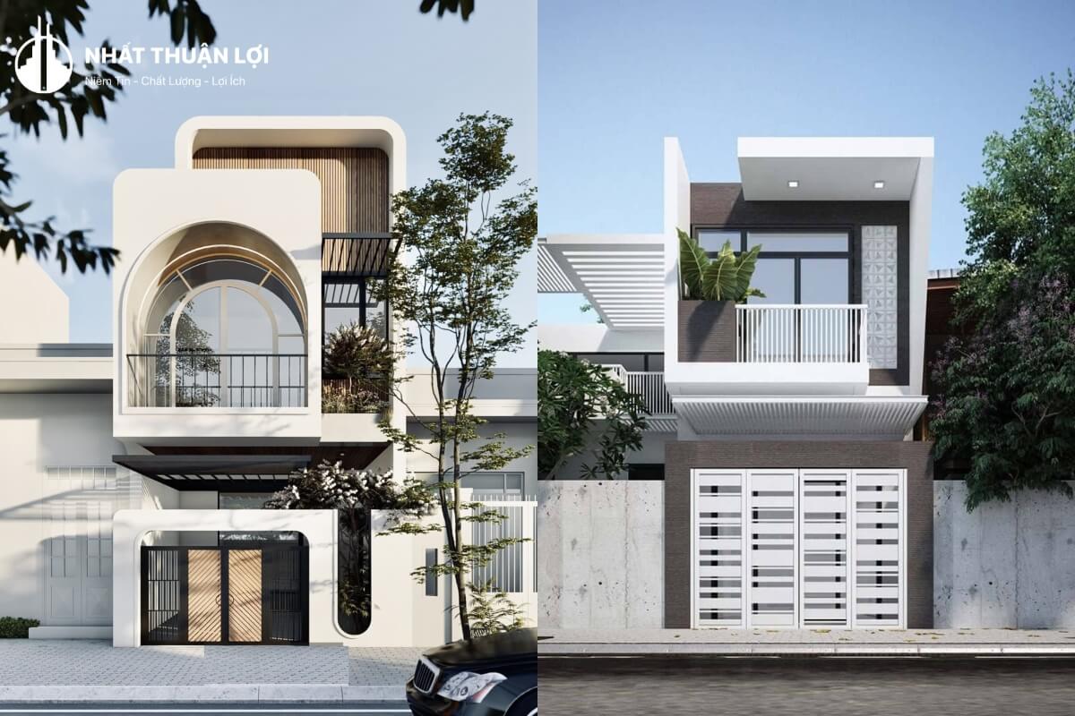 Mẫu nhà 2 tầng 60m2 2 phòng ngủ hiện đại Mẫu nhà 2 tầng 60m2 2 phòng ngủ hiện đại