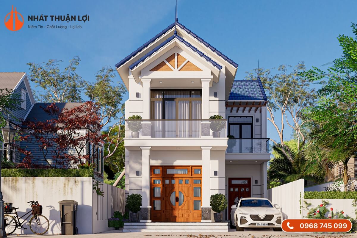 Mẫu nhà 2 tầng 60m2 mái Thái Mẫu nhà 2 tầng 60m2 mái Thái