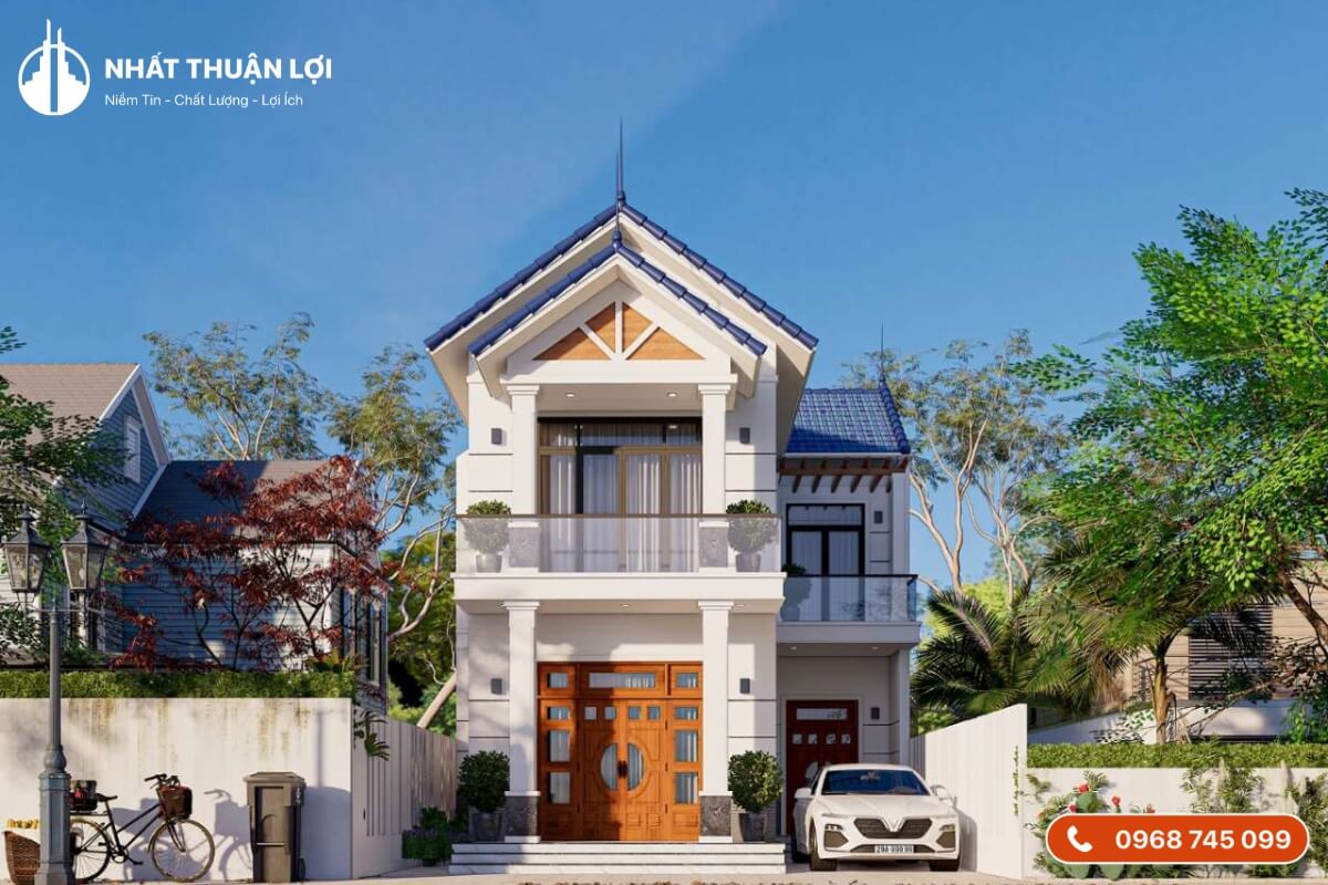 Mẫu nhà 2 tầng mái Thái 80m2