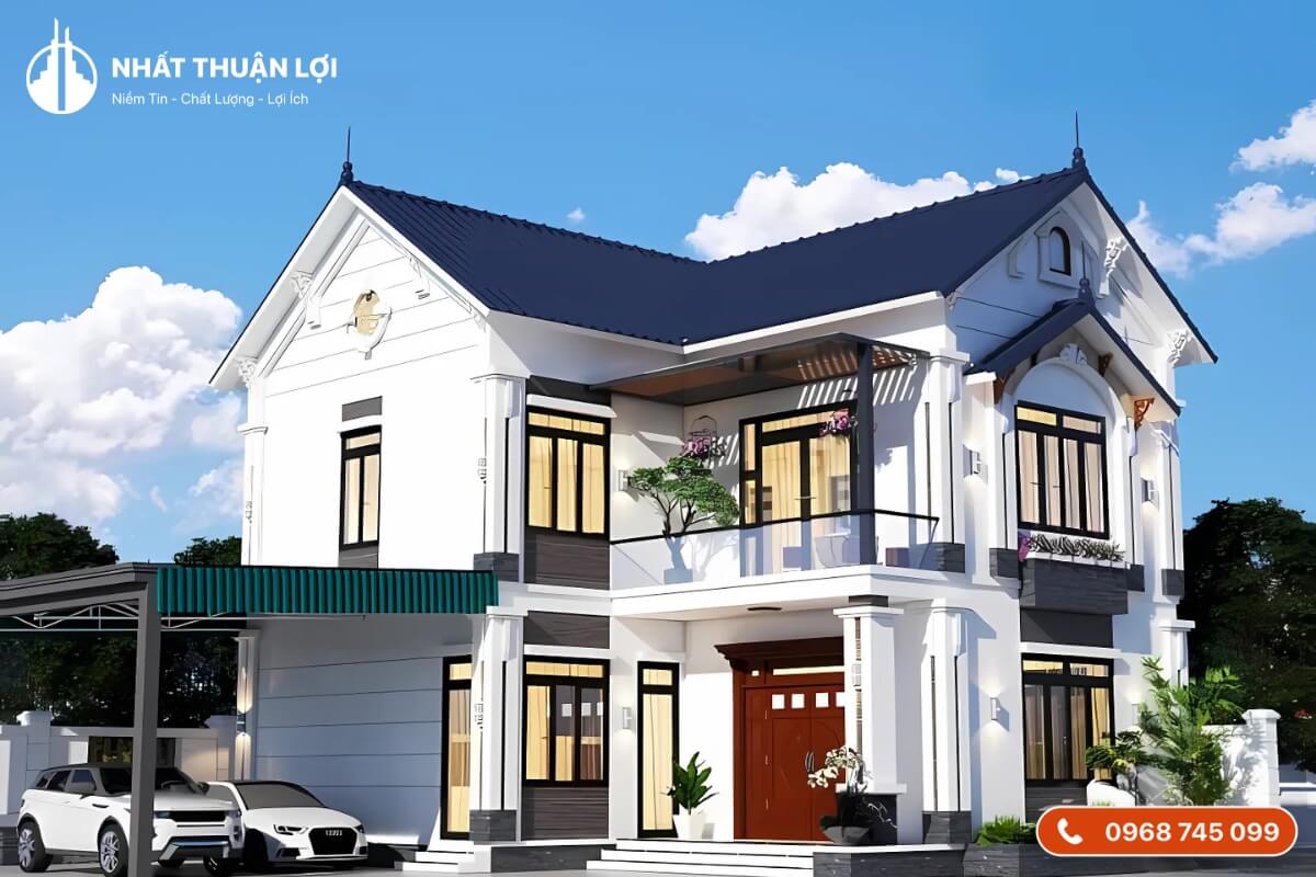 Mẫu nhà 2 tầng nông thôn ban công rộng giá 500 triệu Mẫu nhà 2 tầng nông thôn ban công rộng giá 500 triệu