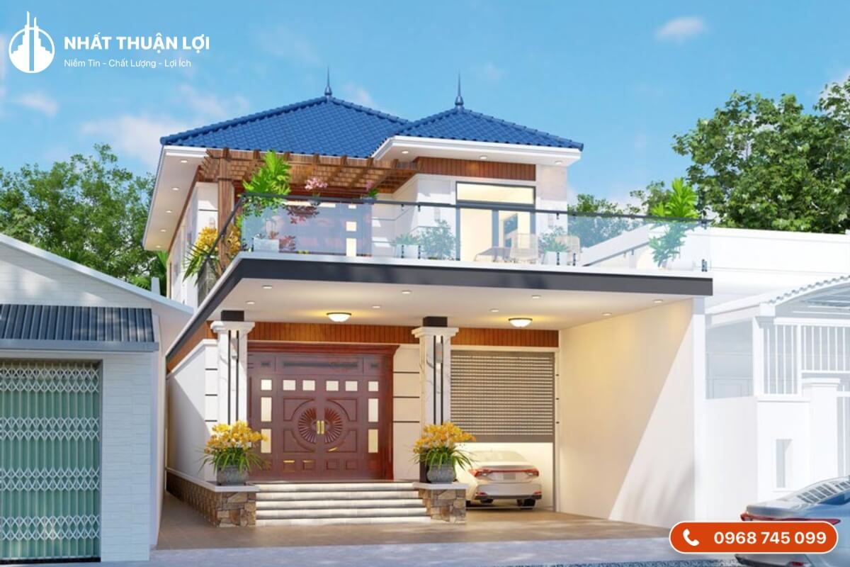 Mẫu nhà 2 tầng nông thôn có gara ô tô Mẫu nhà 2 tầng nông thôn có gara ô tô