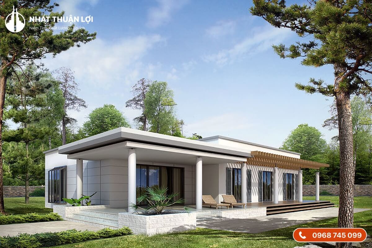 Mẫu nhà cấp 4 200 triệu mái bằng