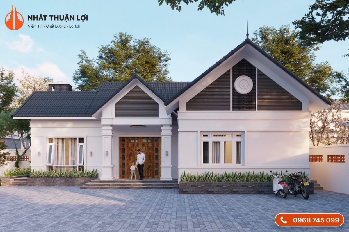 Mẫu nhà cấp 4 chữ L 200 triệu
