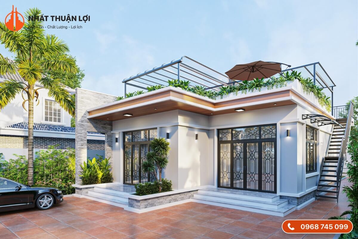 Mẫu nhà cấp 4 giá 70 triệu có sân vườn
