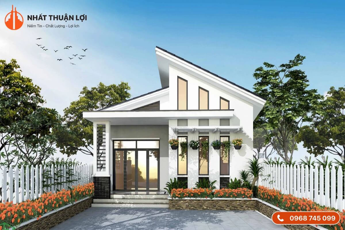 Mẫu nhà cấp 4 giá 70 triệu mái lệch
