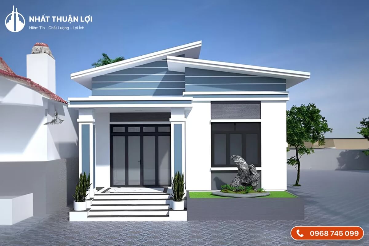 Mẫu nhà cấp 4 mái lệch