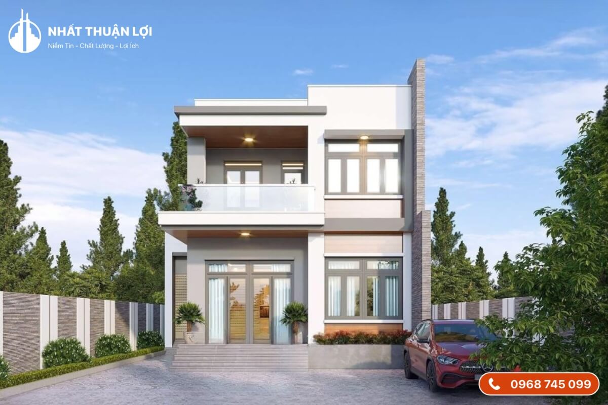 Mẫu nhà vuông 2 tầng 100m2