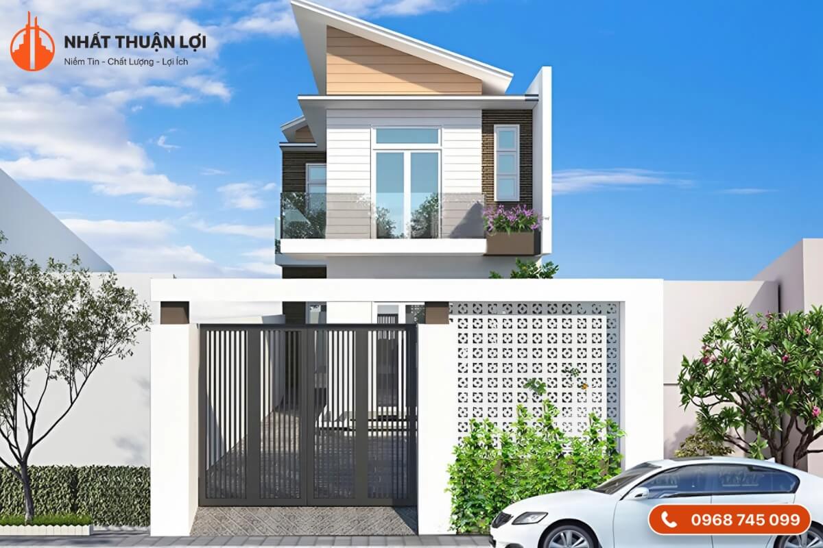 Mẫu thiết kế nhà 60m2 2 tầng 1 gara 1.2 tỷ Mẫu thiết kế nhà 60m2 2 tầng 1 gara 1.2 tỷ