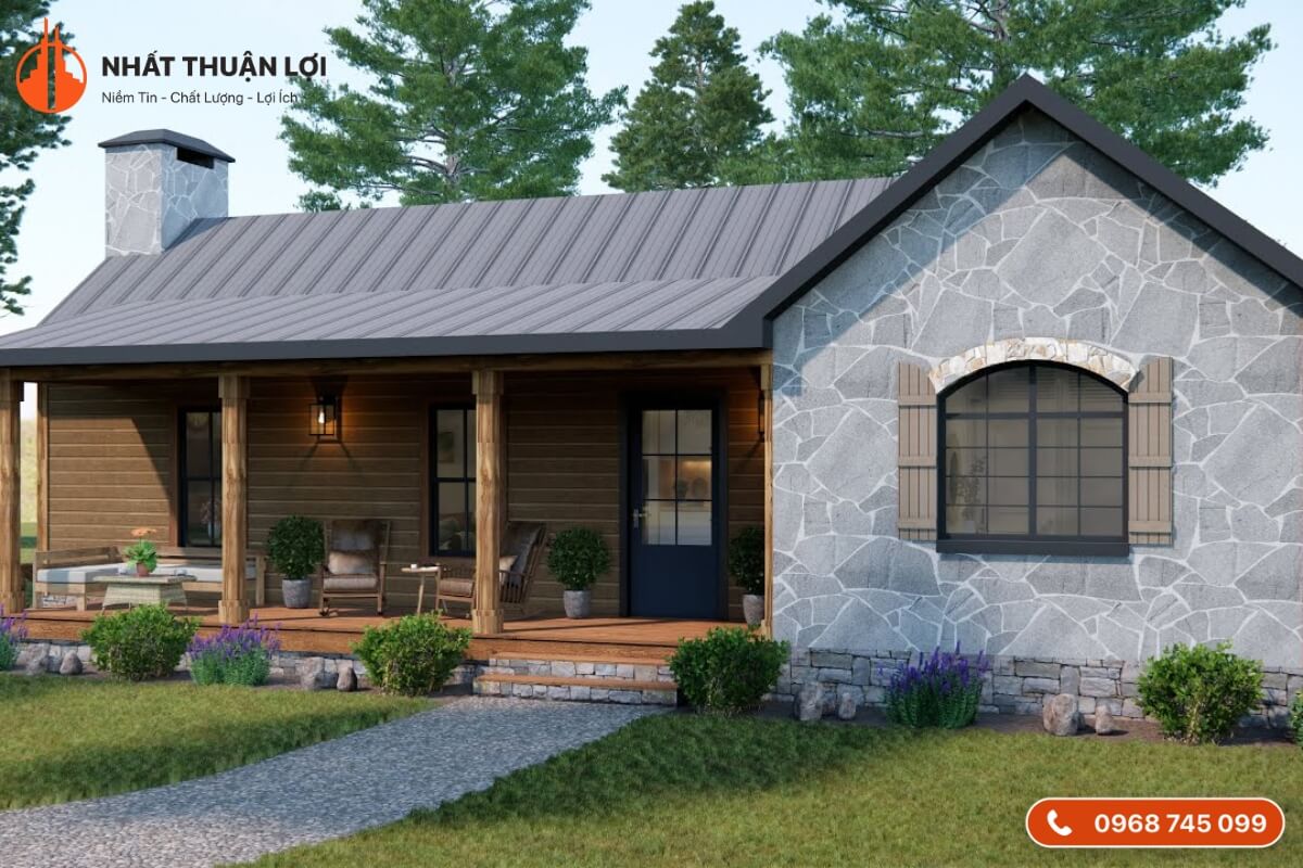 Nhà 1 tầng 100m2 3 phòng ngủ ở nông thôn Nhà 1 tầng 100m2 3 phòng ngủ ở nông thôn