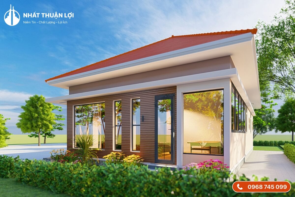 Nhà cấp 4 lợp mái ngói dáng chữ A