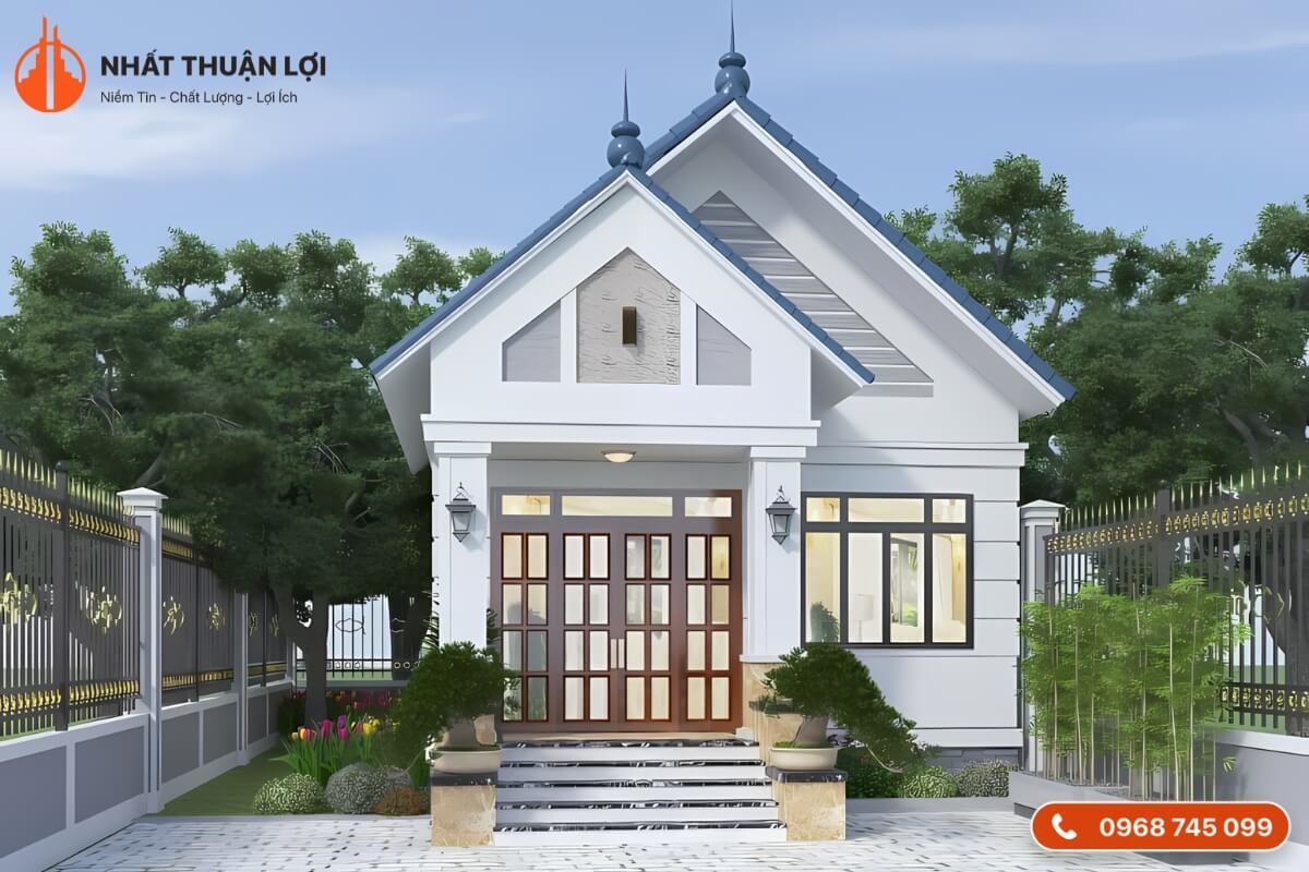 Mẫu nhà cấp 4 gác lửng mái Thái Mẫu nhà cấp 4 gác lửng mái Thái