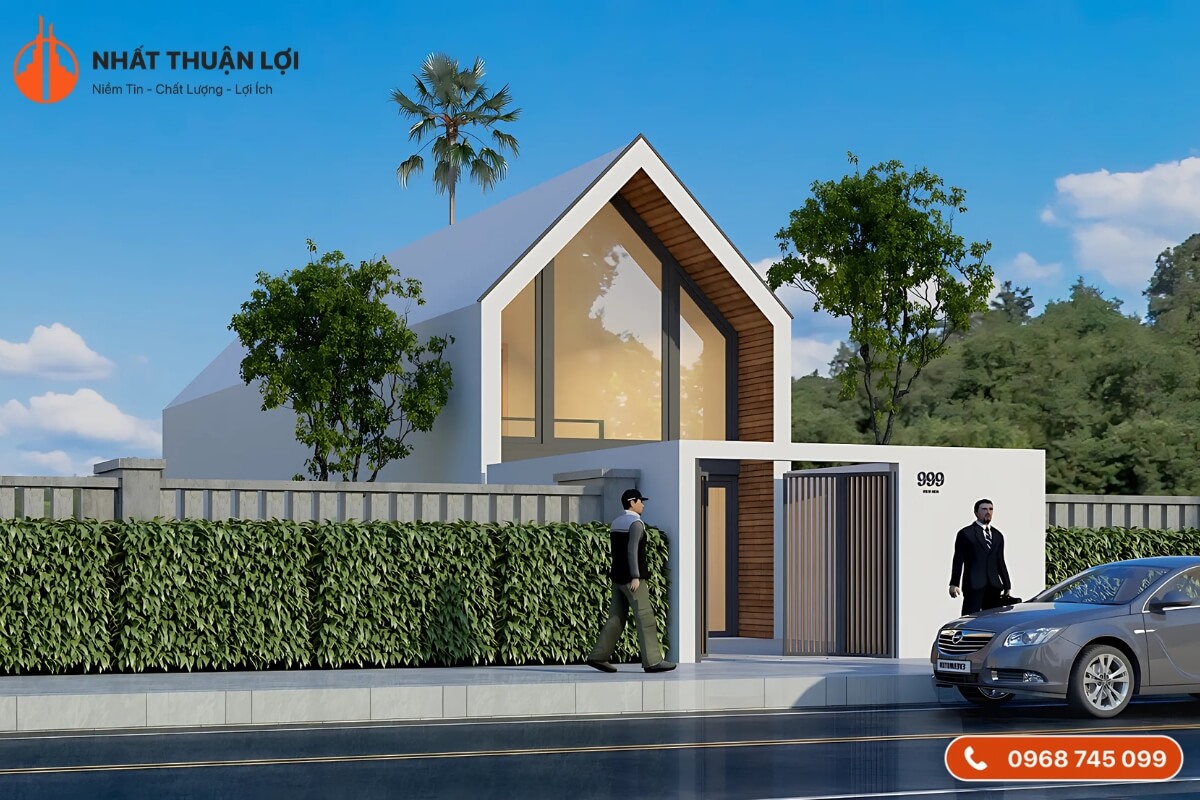 Mẫu nhà cấp 4 gác lửng tối giản Mẫu nhà cấp 4 gác lửng tối giản