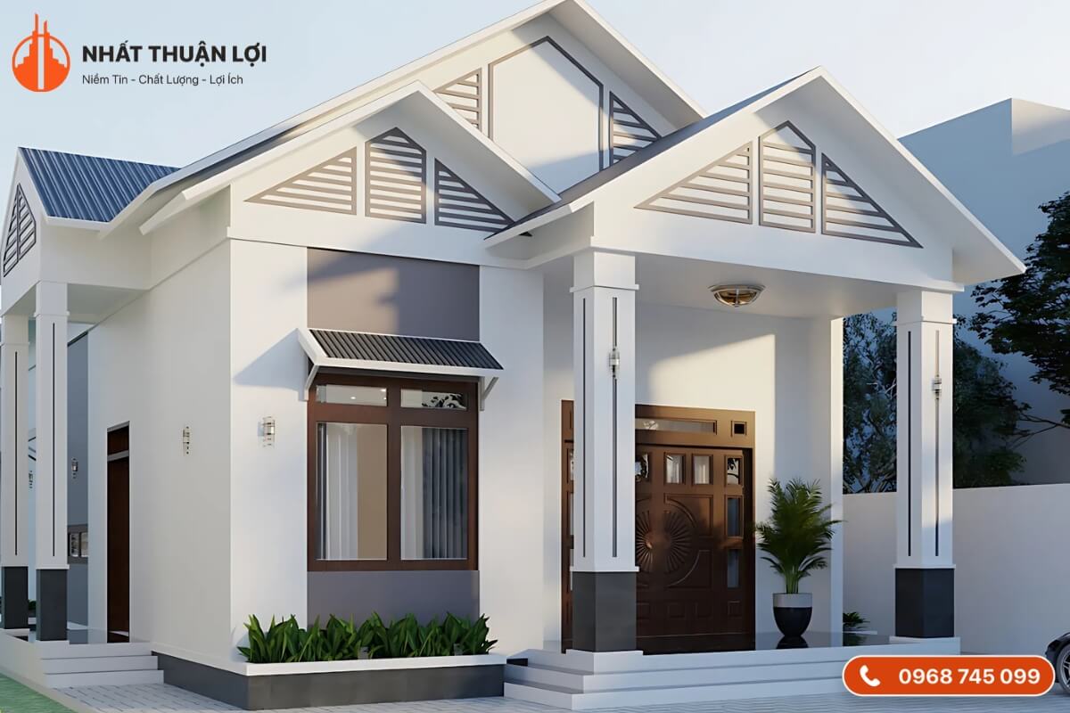 Mẫu nhà cấp 4 mái Thái đơn giản Mẫu nhà cấp 4 mái Thái đơn giản