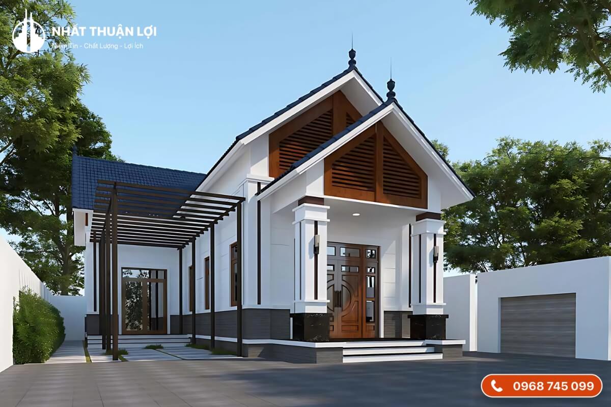Mẫu nhà mái chữ A đẹp kiểu truyền thống Mẫu nhà mái chữ A đẹp kiểu truyền thống
