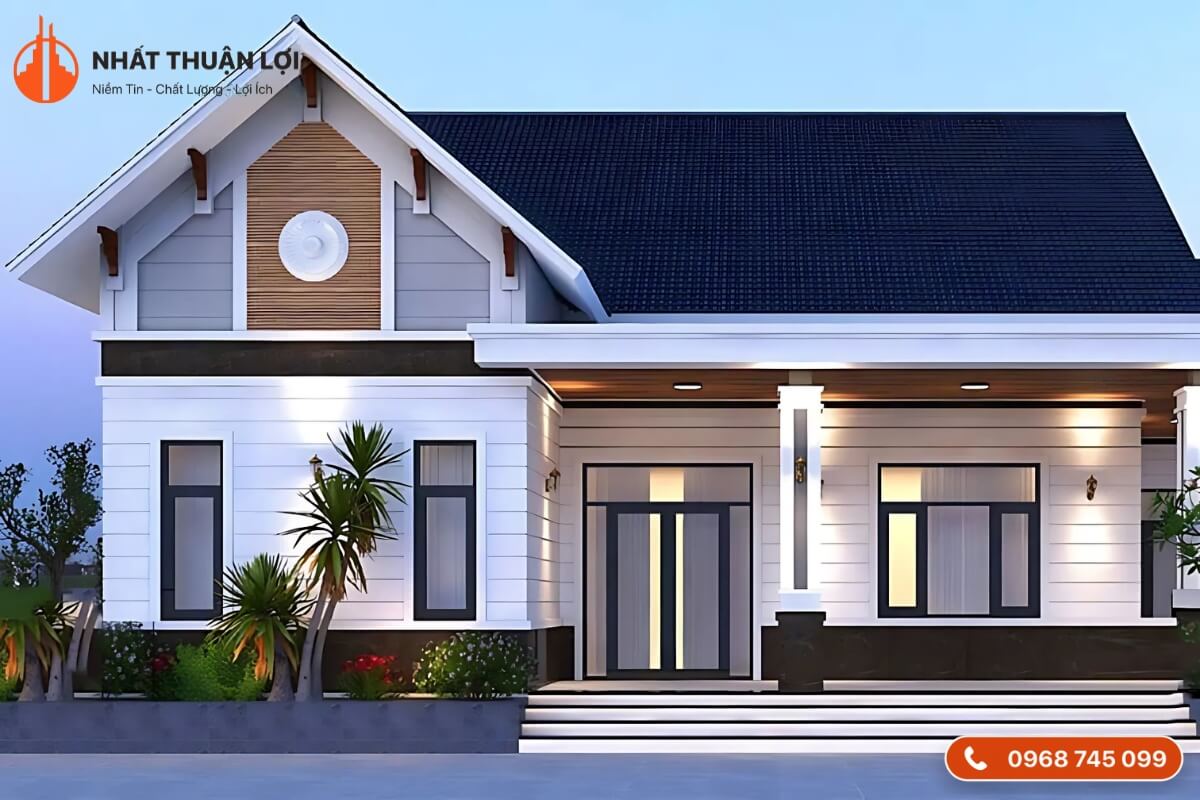 Mẫu nhà mái chữ A kết hợp phong cách khác Mẫu nhà mái chữ A kết hợp phong cách khác