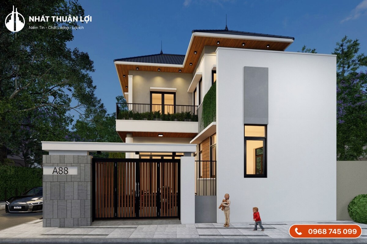 Mẫu nhà mái Nhật 2 tầng 2 mặt tiền Mẫu nhà mái Nhật 2 tầng 2 mặt tiền