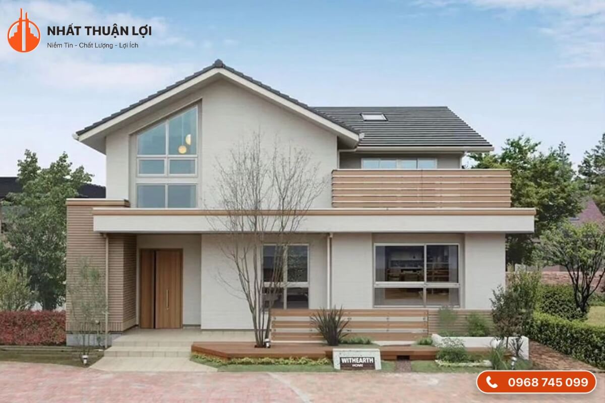 Mẫu nhà mái Nhật 2 tầng 8x10m Mẫu nhà mái Nhật 2 tầng 8x10m