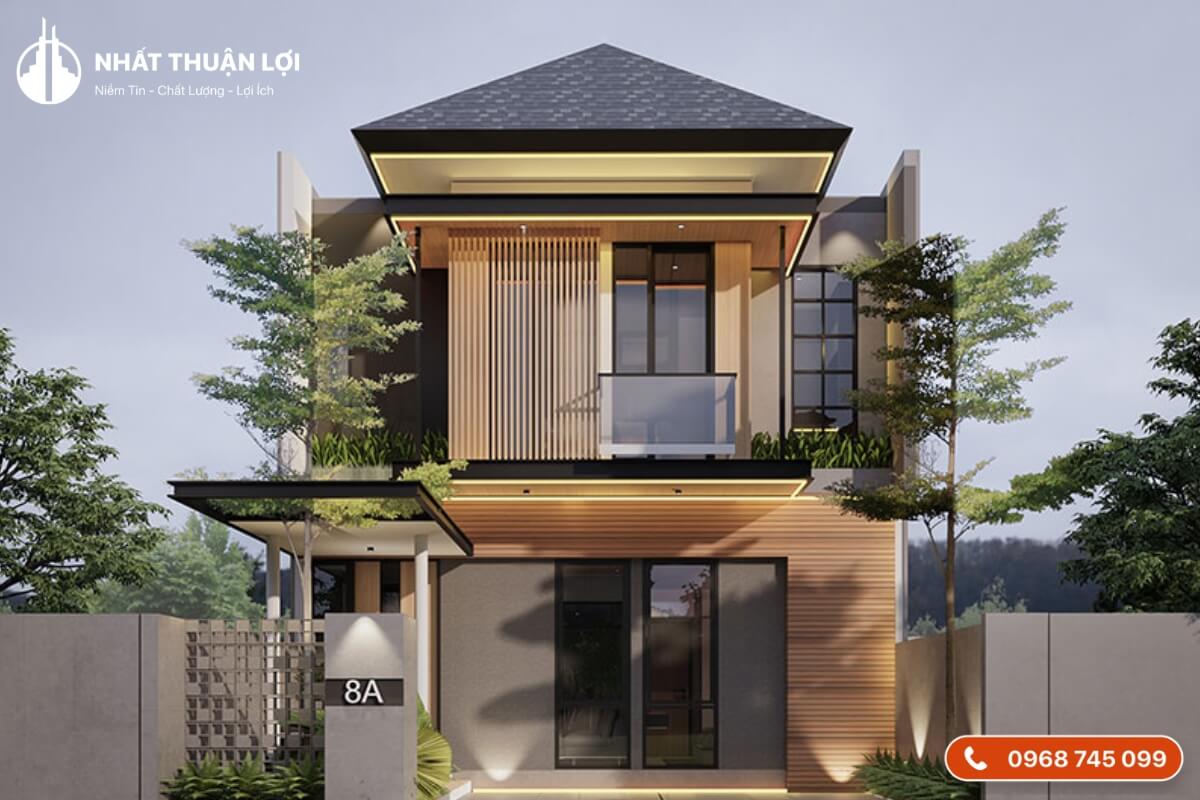 Mẫu nhà ống 2 tầng mái Nhật hiện đại Mẫu nhà ống 2 tầng mái Nhật hiện đại