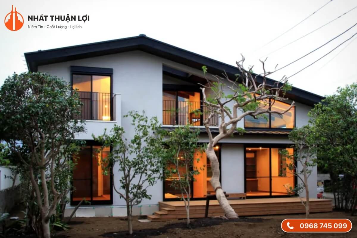 Mẫu nhà vuông 2 tầng mái Nhật Mẫu nhà vuông 2 tầng mái Nhật