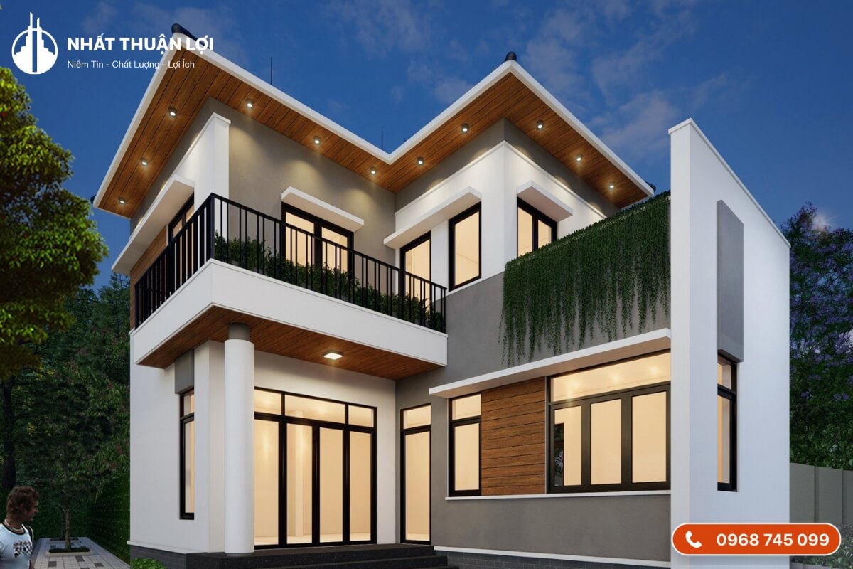 Mẫu thiết kế nhà mái Nhật 2 tầng 2 mặt tiền Mẫu thiết kế nhà mái Nhật 2 tầng 2 mặt tiền