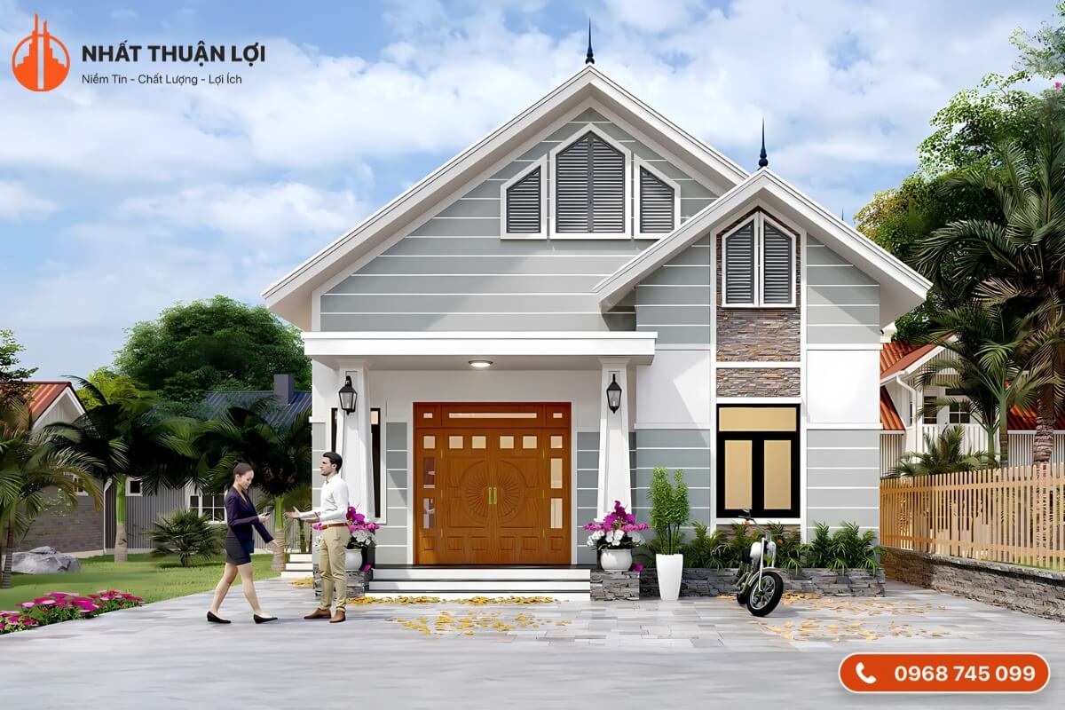 Nhà mái chữ A có tính thẩm mỹ cao Nhà mái chữ A có tính thẩm mỹ cao