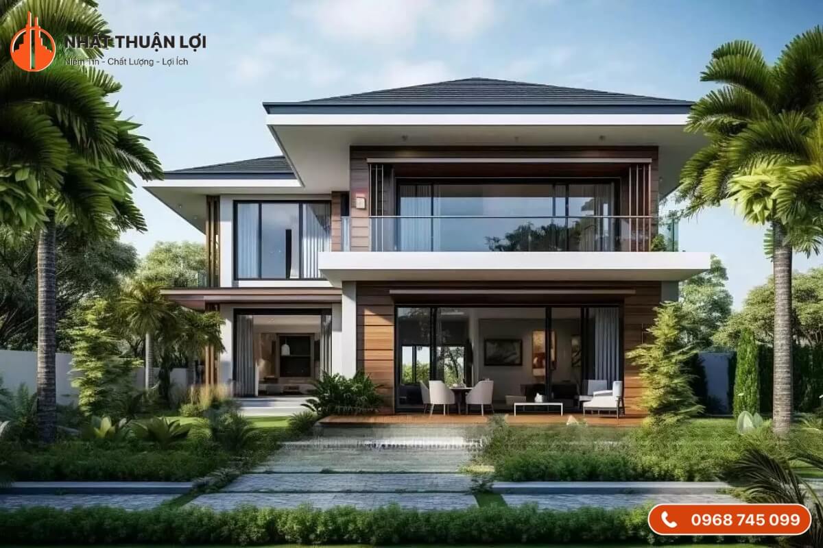 Trang trí phần mặt tiền nhà mái Nhật 2 tầng Trang trí phần mặt tiền nhà mái Nhật 2 tầng
