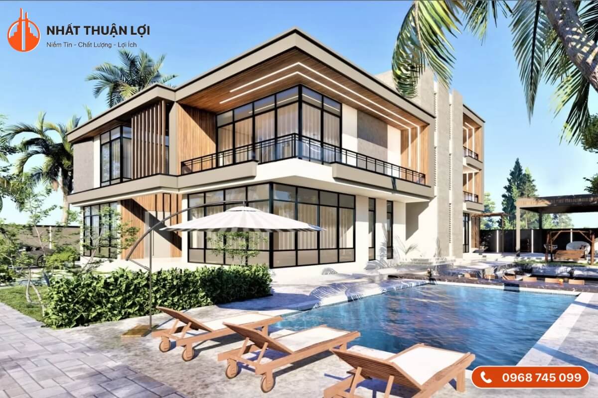 Mẫu nhà biệt thự mini có hồ bơi Mẫu nhà biệt thự mini có hồ bơi