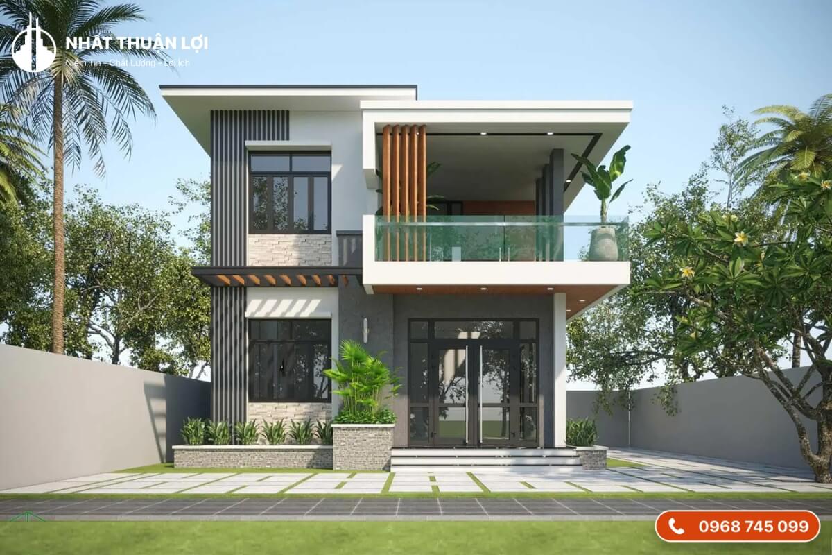 Mẫu nhà vuông 2 tầng 80m2