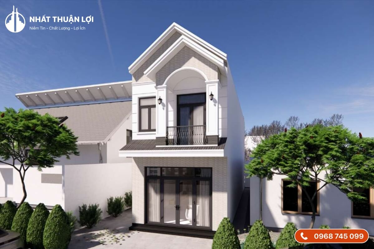 Mẫu thiết kế nhà vuông 2 tầng hiện đại