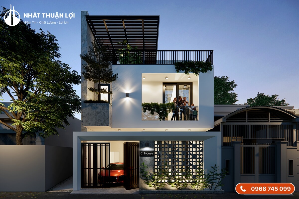 Nhà vuông 2 tầng 70m2