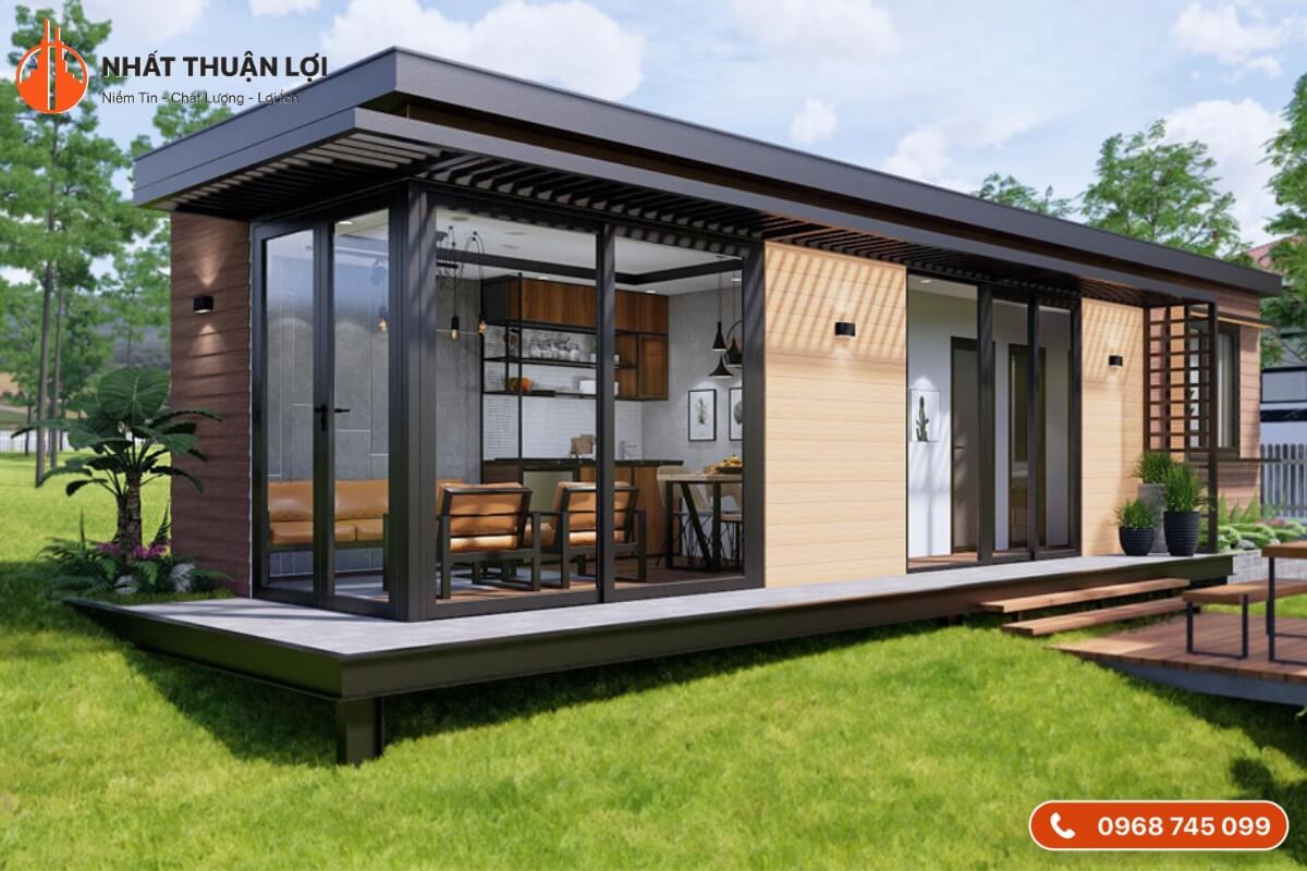 Thiết kế nhà khung thép cấp 4 có sân vườn Thiết kế nhà khung thép cấp 4 có sân vườn