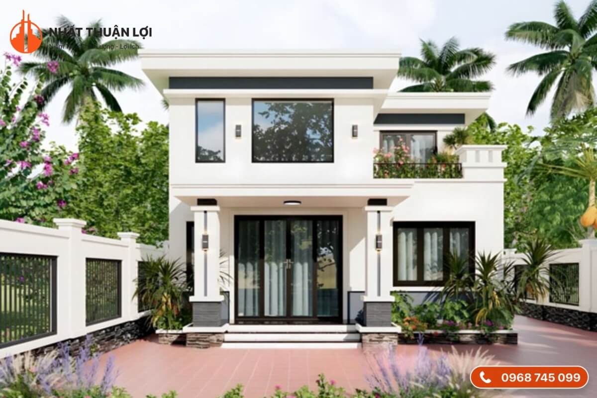 Bố trí không gian nhà 2 tầng 600 triệu