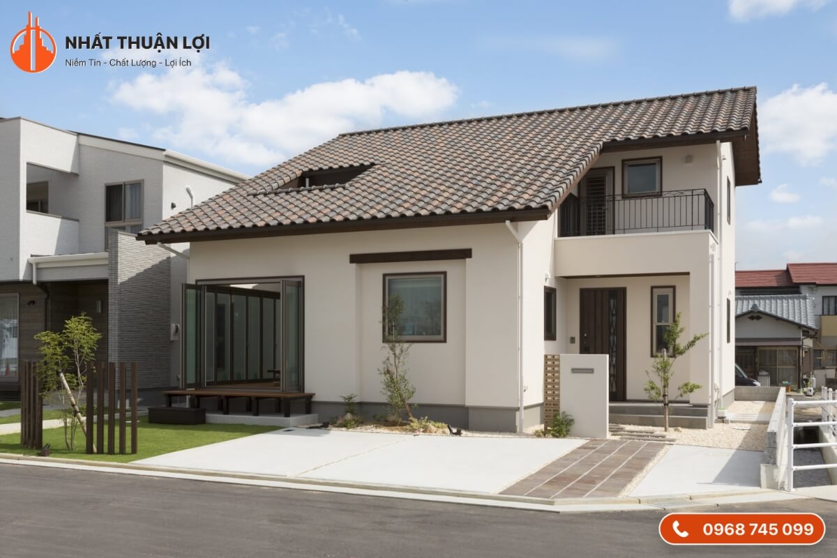 Kiểu mái Nhật tinh tế độ dốc nhẹ tạo cảm giác hài hòa Kiểu mái Nhật tinh tế độ dốc nhẹ tạo cảm giác hài hòa