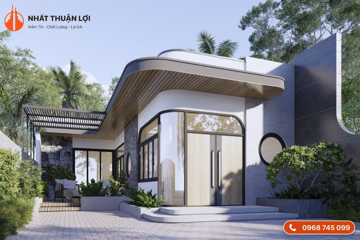 Mẫu nhà 400 triệu hình chữ L