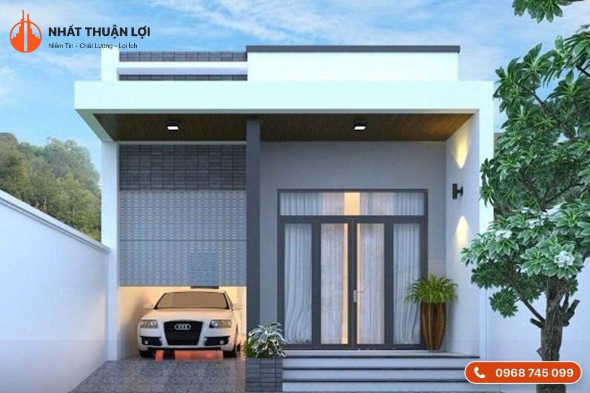 Mẫu nhà cấp 4 100 triệu 40m2 có gara Mẫu nhà cấp 4 100 triệu 40m2 có gara