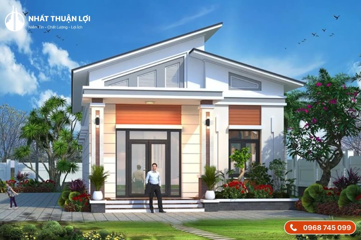 Mẫu nhà cấp 4 giá rẻ 100 triệu mái lệch Mẫu nhà cấp 4 giá rẻ 100 triệu mái lệch