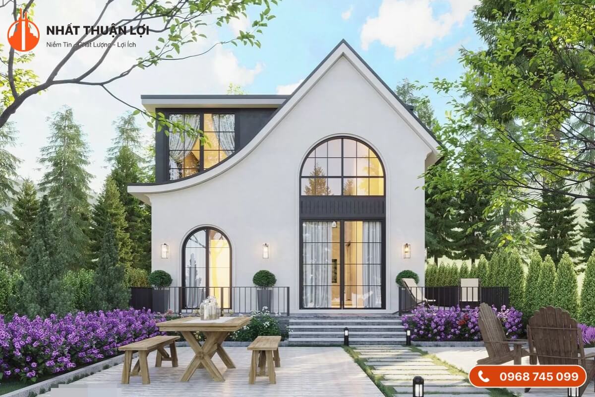 Mẫu nhà gác lửng 3 phòng ngủ có sân vườn giá rẻ Mẫu nhà gác lửng 3 phòng ngủ có sân vườn giá rẻ