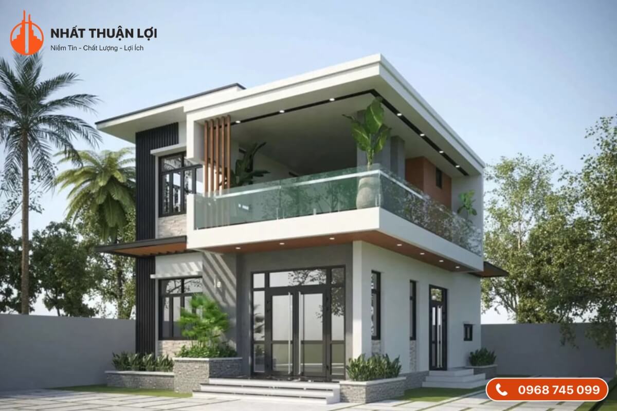 Mẫu nhà vuông 2 tầng 600 triệu