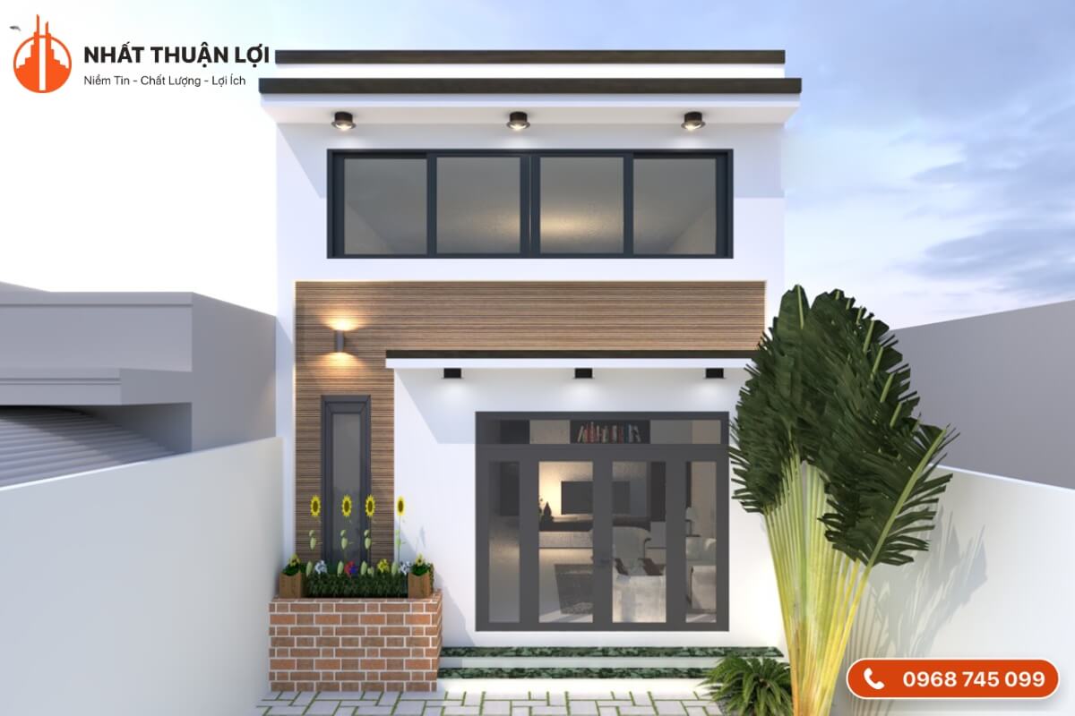 Mẫu thiết kế nhà cấp 4 gác lửng 5x15 Mẫu thiết kế nhà cấp 4 gác lửng 5x15