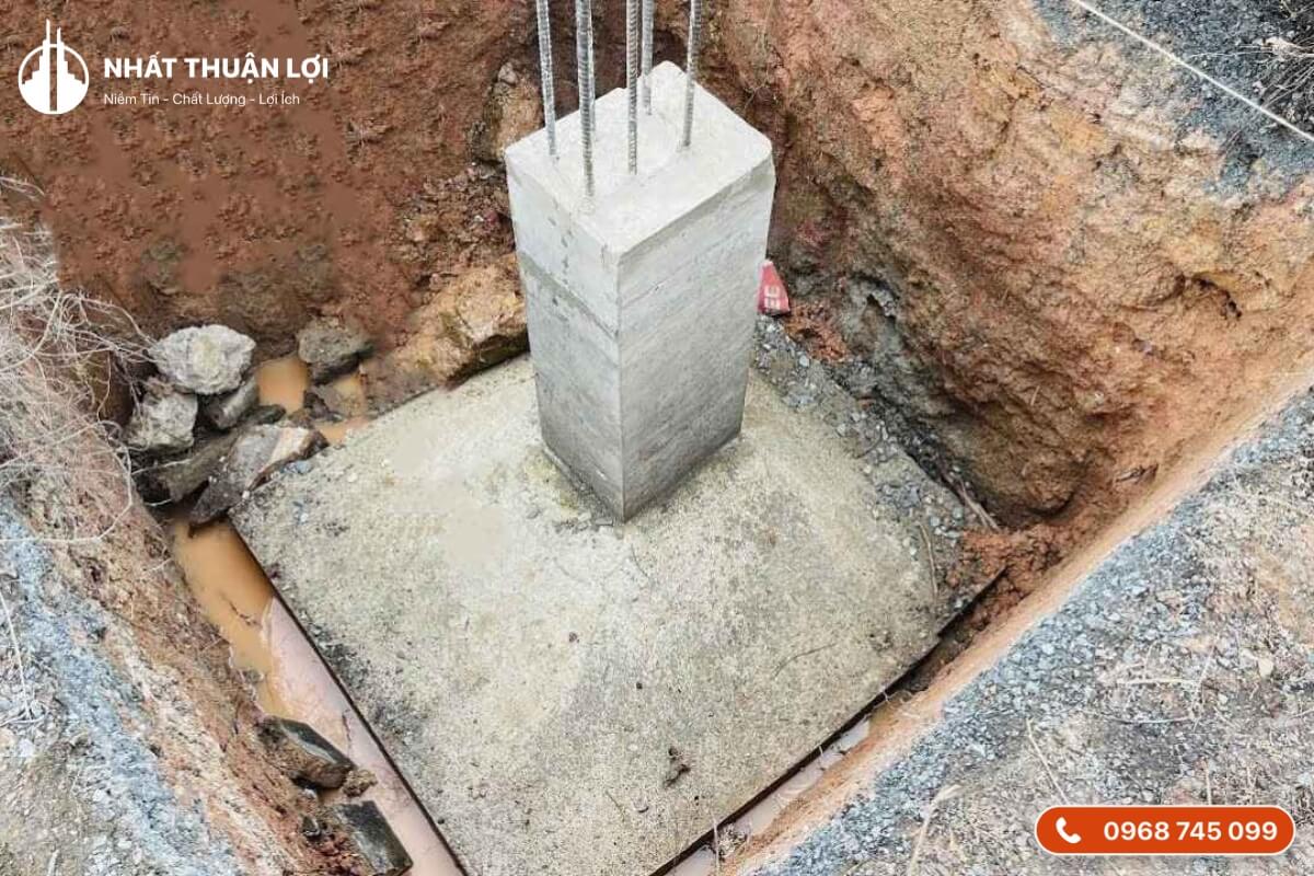 Đào hố móng theo thiết kế Đào hố móng theo thiết kế