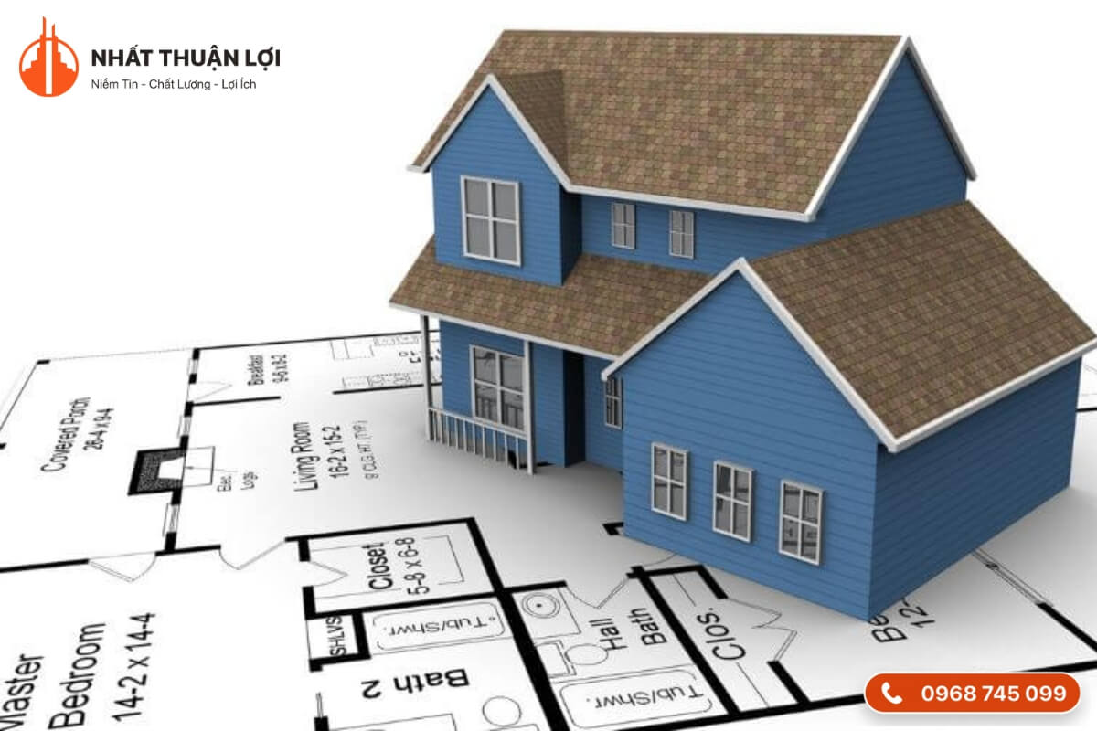 Diện tích xây nhà 2 tầng