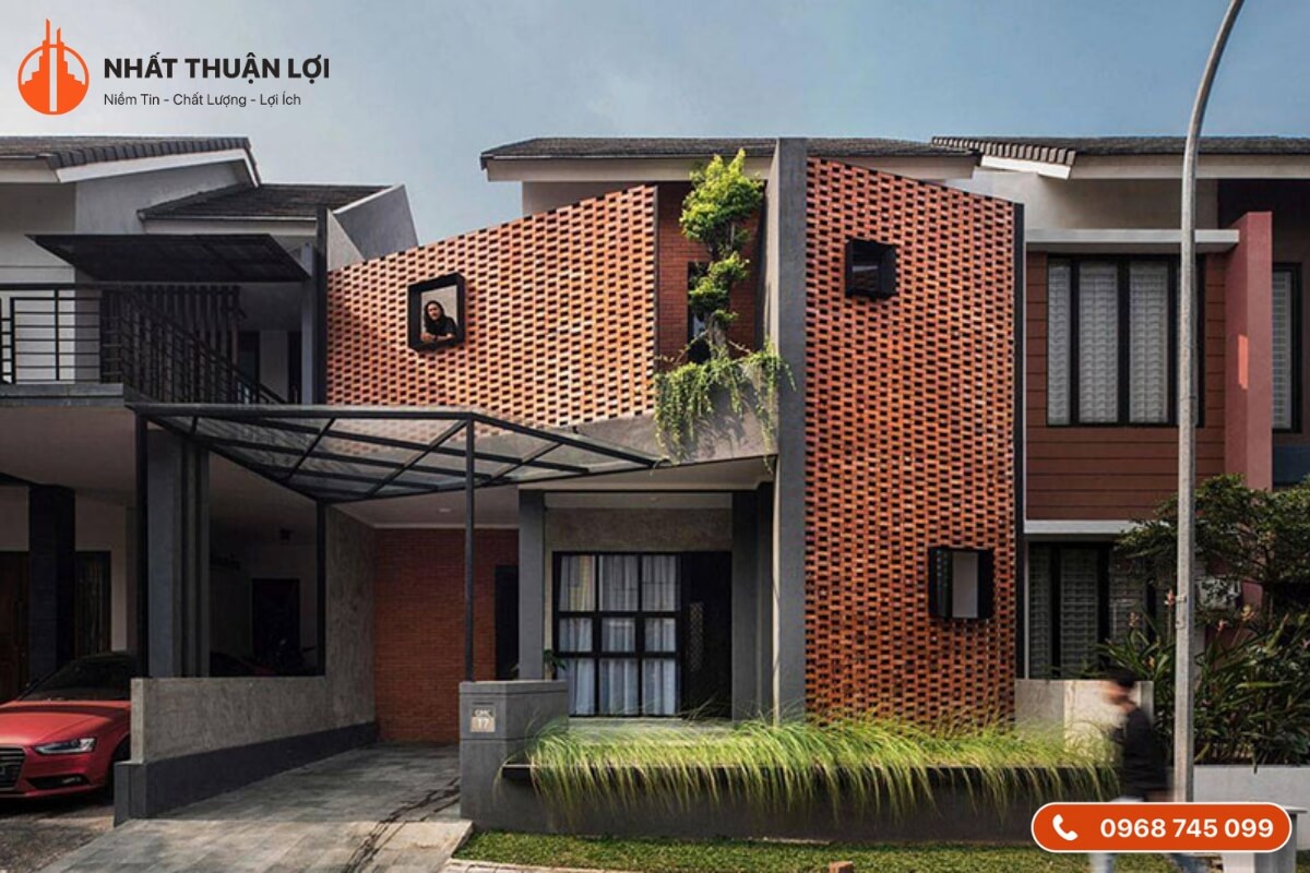 Mẫu nhà gạch đỏ không tô