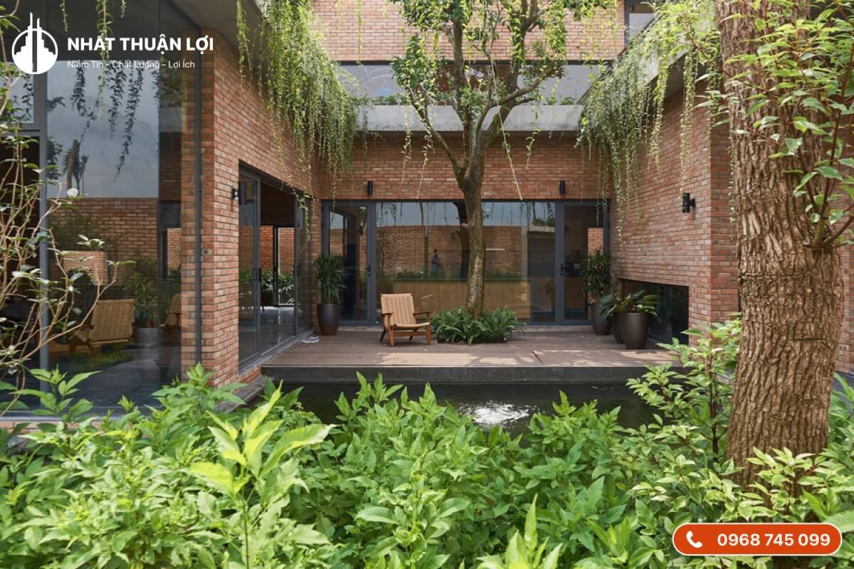 Mẫu nhà gạch kết nối với thiện nhiên