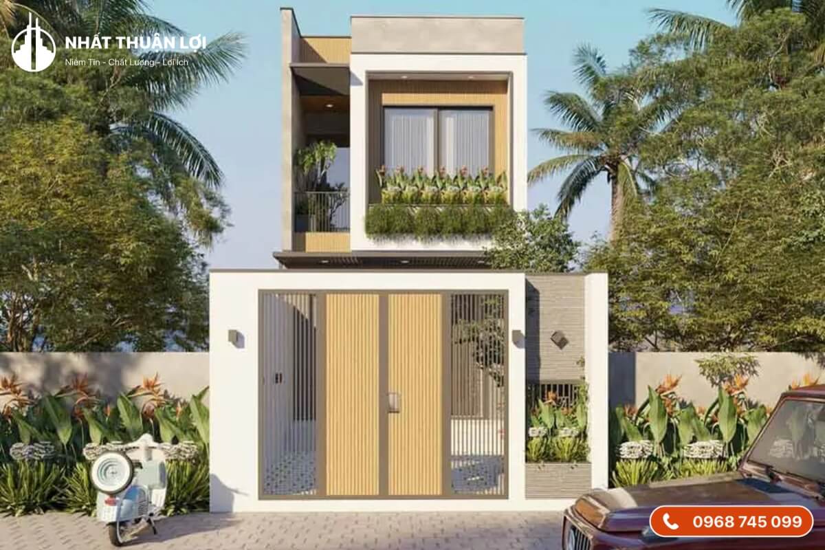 Nhà 1 trệt 1 lầu 400 triệu mái bằng