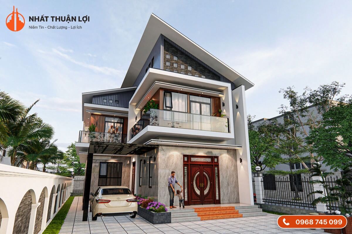 Nhà 1 trệt 1 lầu 400 triệu mái lệch