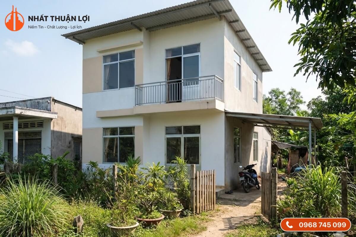 Nhà 2 tầng 300 triệu kiểu có sân vườn