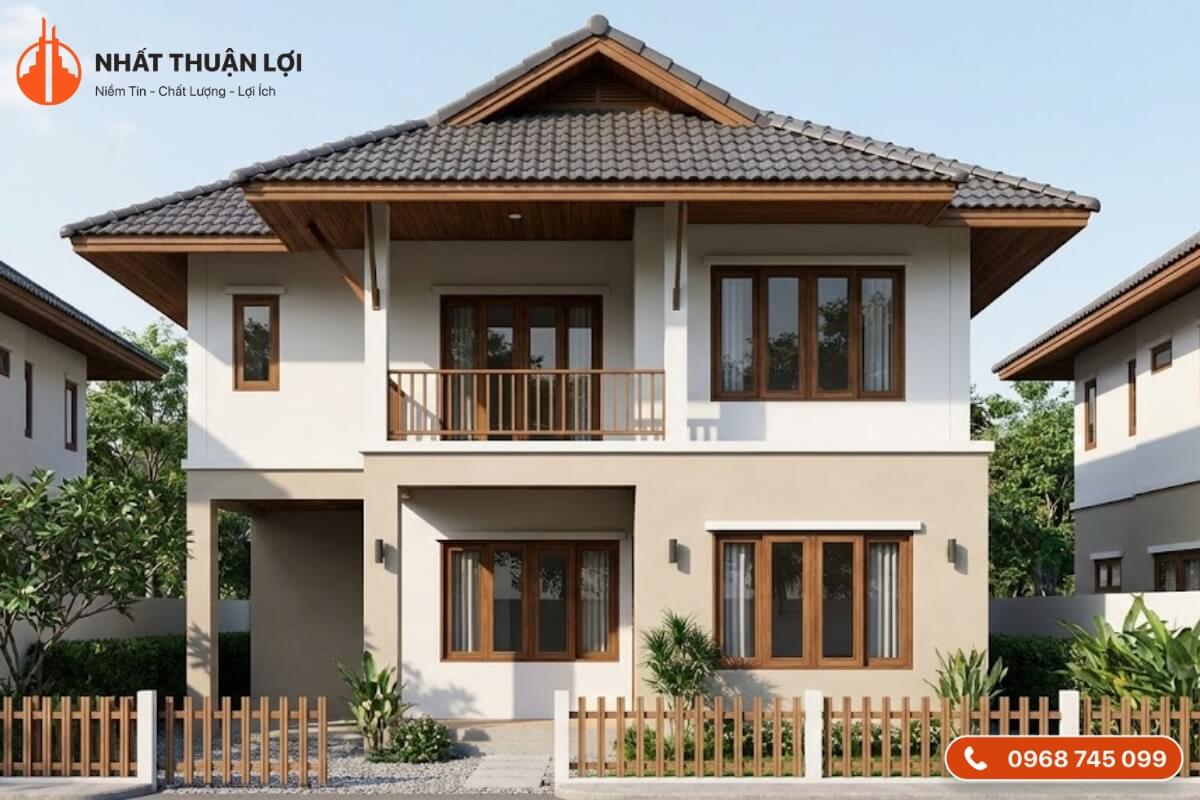 Nhà 2 tầng 300 triệu kiểu mái thái