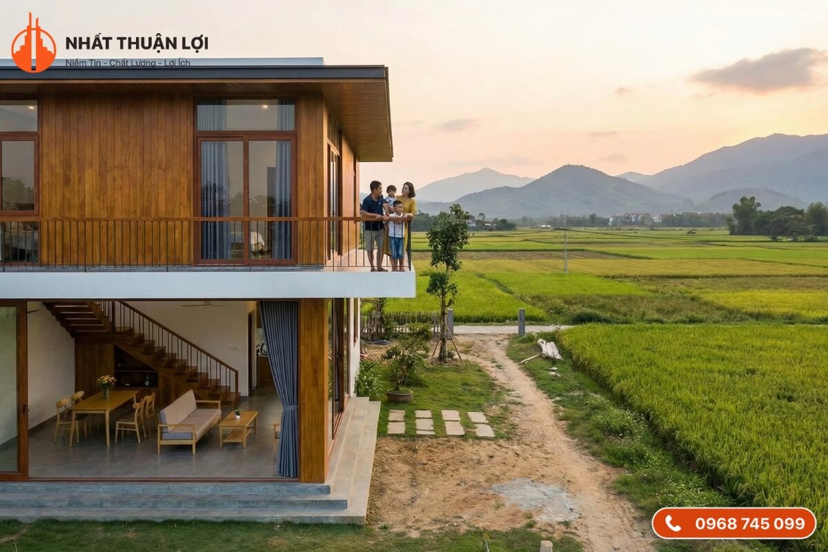 Nhà nghỉ dưỡng 2 tầng ở quê